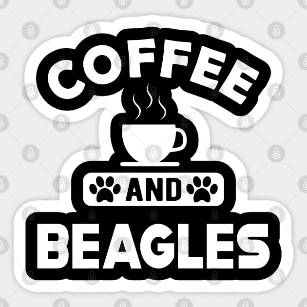 Beagle Dog - Coffee and beagles Sticker by KC Happy Shop